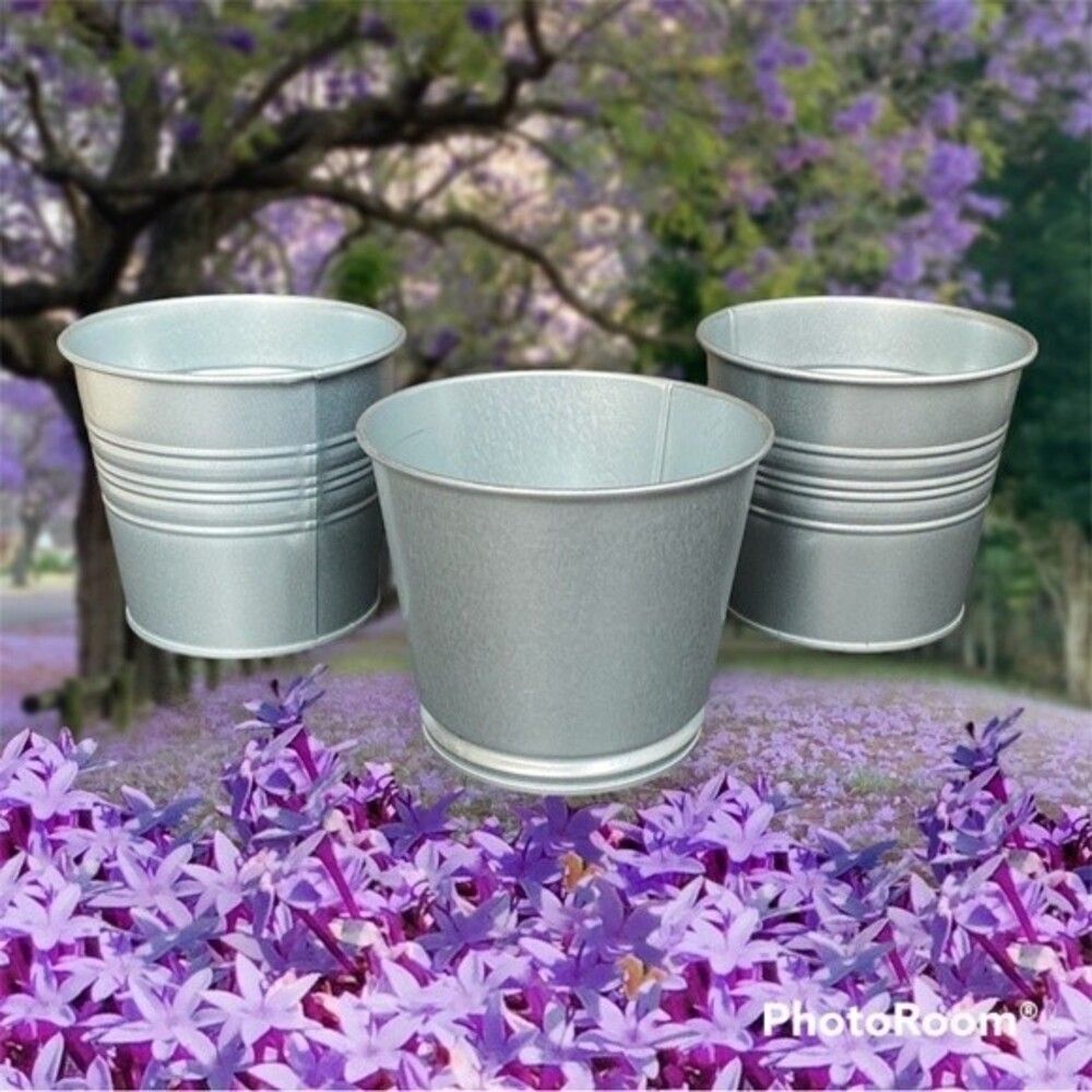 IKEA SOCKER Plant Pot Indoor Outdoor Galvanized Set Of 3 NEW